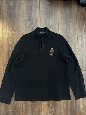 Polo by Ralph Lauren Black Men Pullover with Polo Bear Embroidery